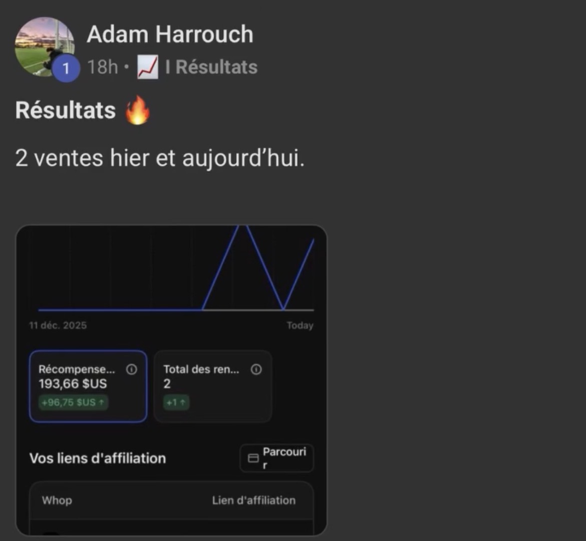 Témoignage Adam Harrouch — 193,66 $ — 2 ventes