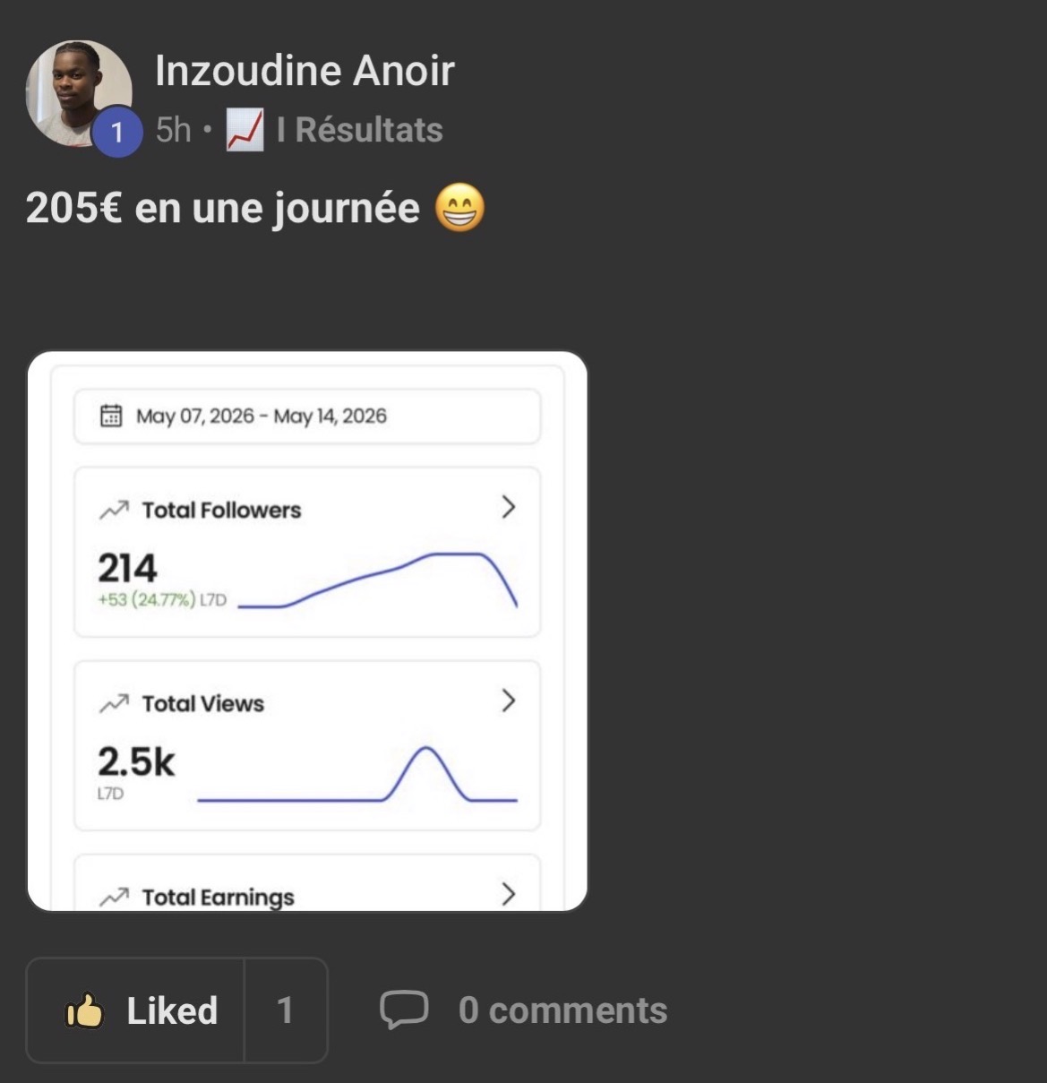 Témoignage Inzoudine Anoir — 205 € en une journée