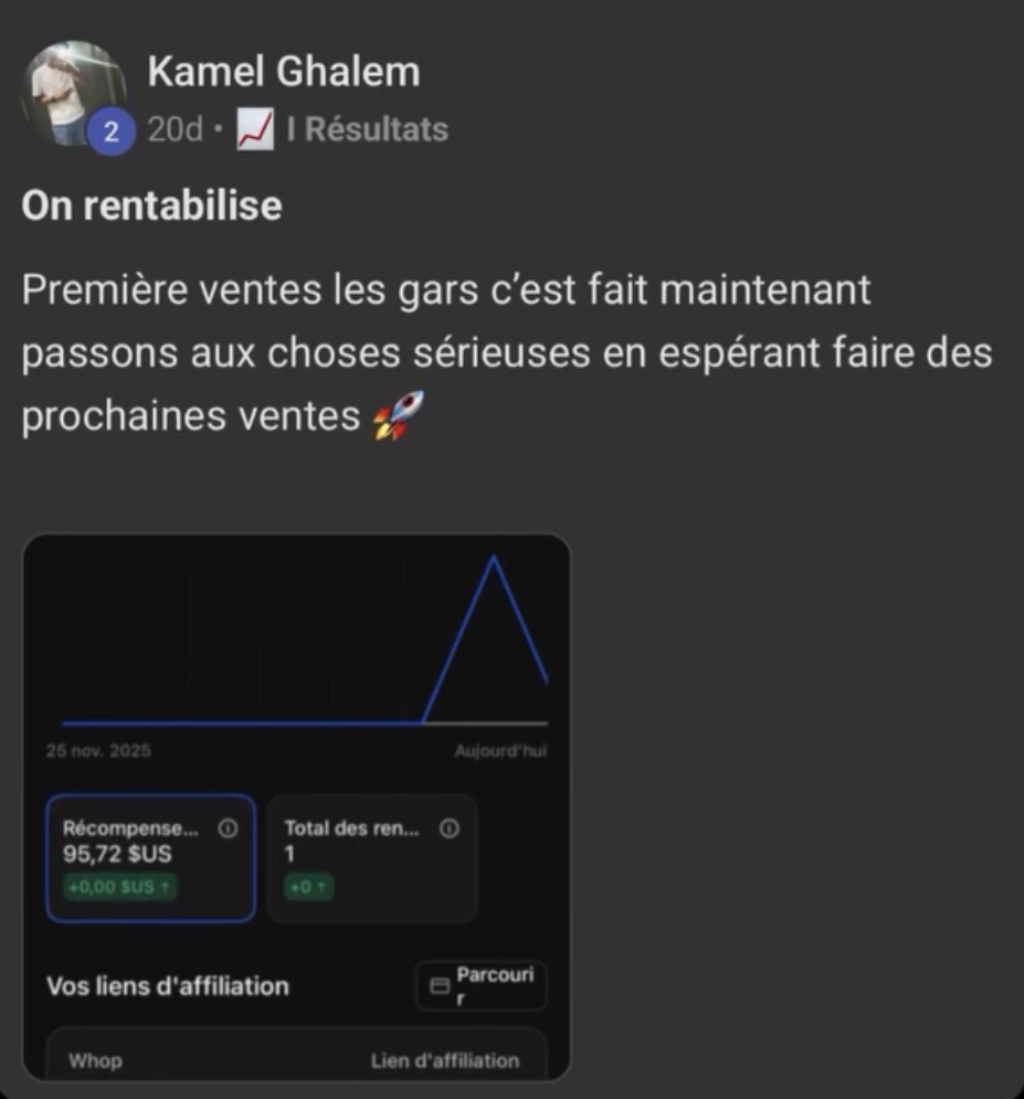 Témoignage Kamel Ghalem — On rentabilise — 95,72 $